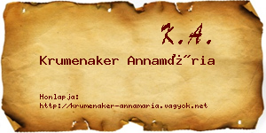 Krumenaker Annamária névjegykártya